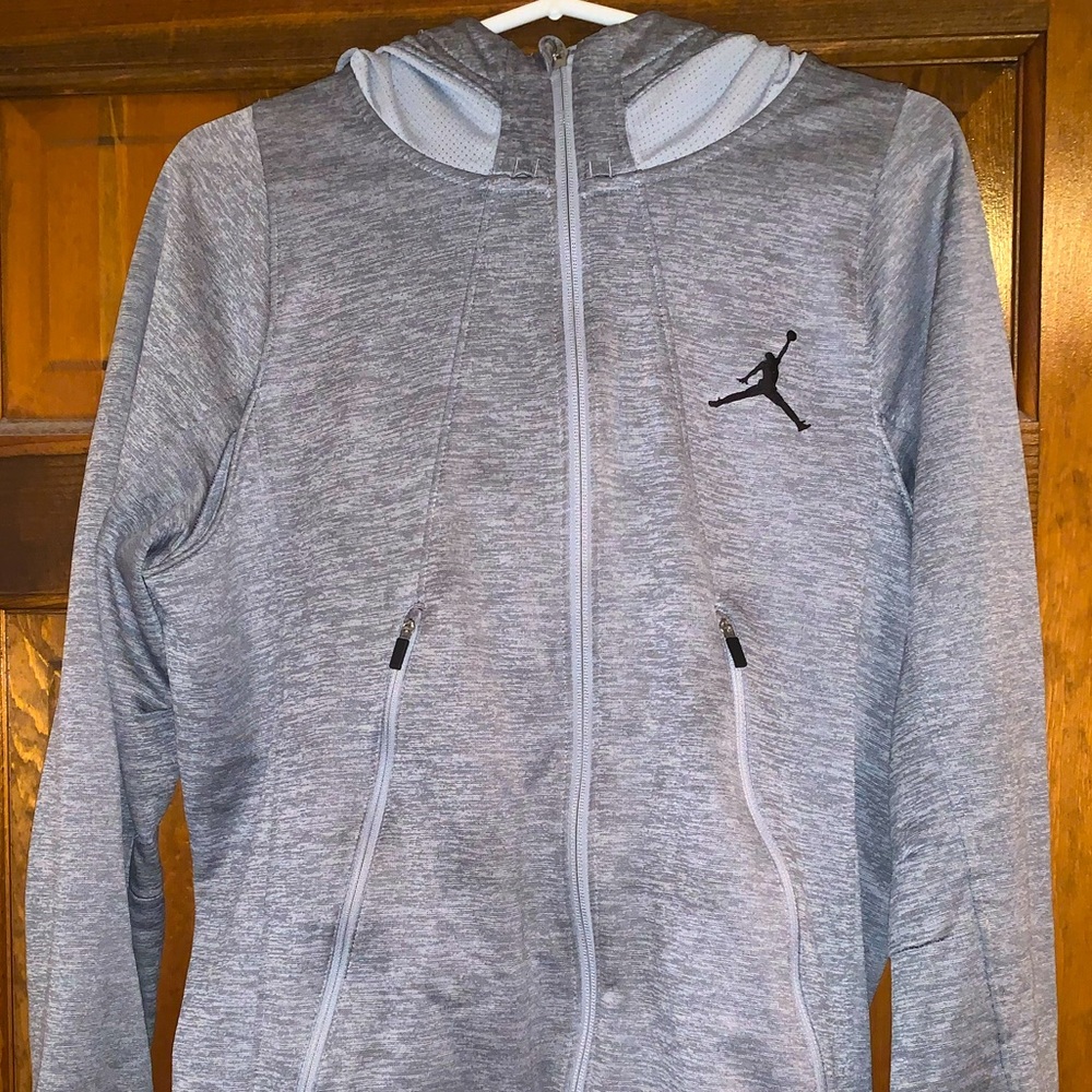 Nike Jordan Full Zip Hoodie Sweatshirt Jacket Gray
